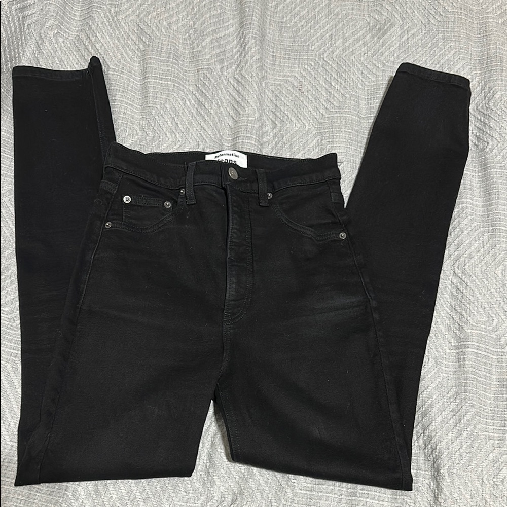 Reformation Ultra High & skinny black jeans Size 27